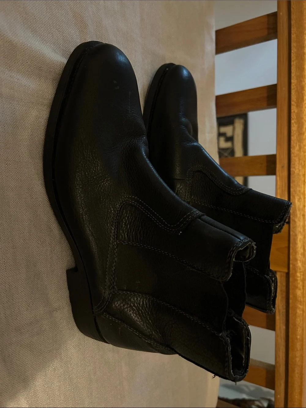 Dickers Men's Black Slip-On Leather Chelsea casual dress Boots size 10